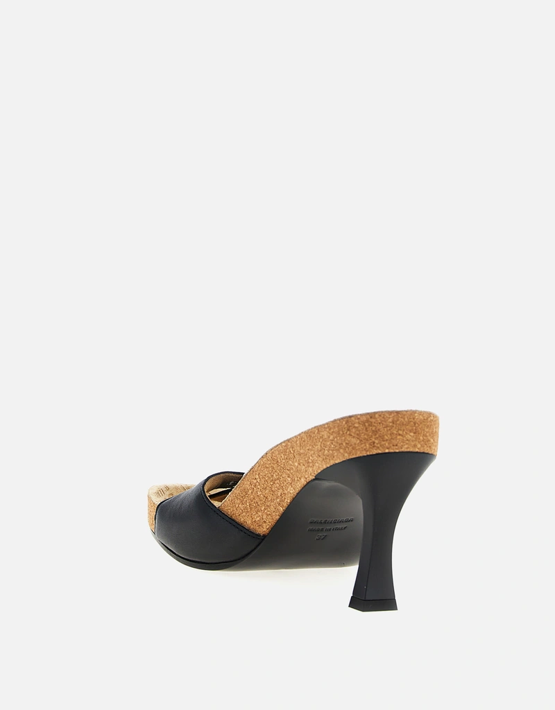 BALENCIAGA  レザー　サンダル BALENCIAGA（バレンシアガ） 新品同様 SUNSET FLAT MULE BBロゴメタル