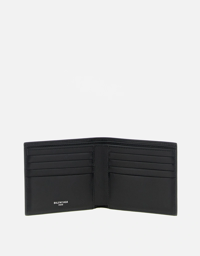 Balenciaga Men's Passport Semi Matte Calfskin Square Folded Wallet
