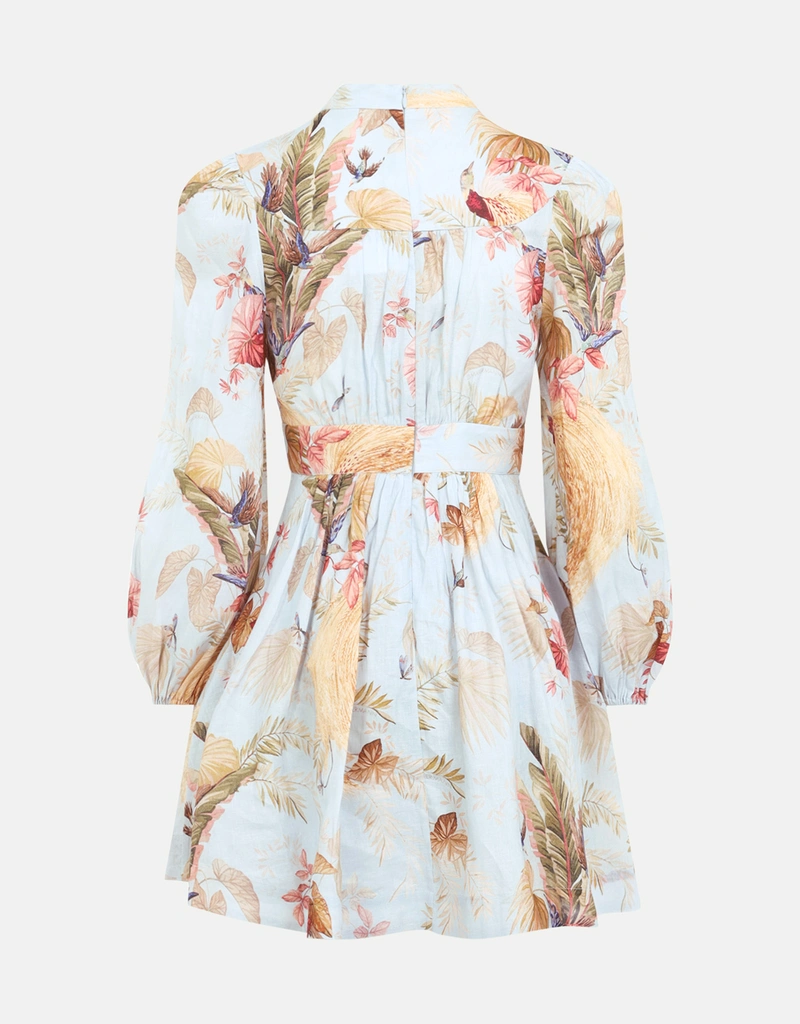 chinese dress ladies Matchmaker Floral Linen Mini Dress by Zimmermann for Hire| High St. Hire