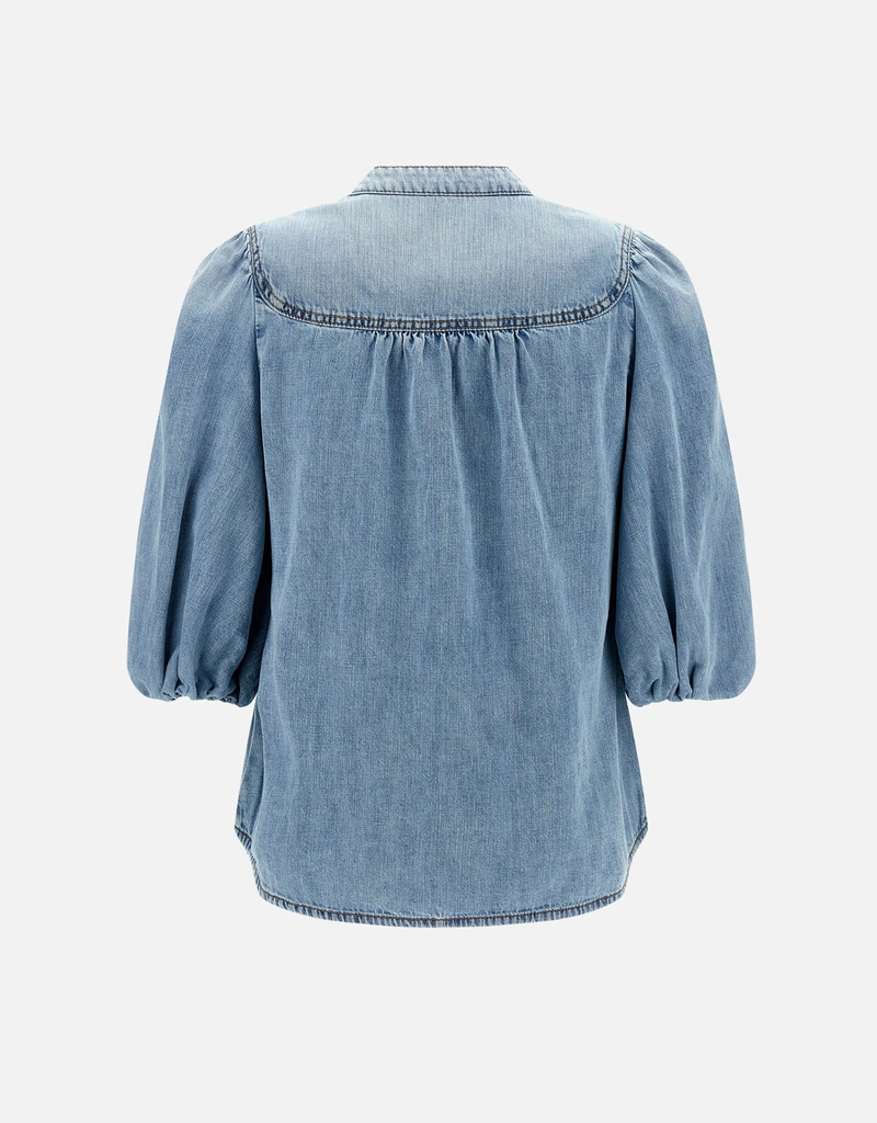 Zimmermann Lucky Denim Blouse (Denim,Denim Tops) IFCHIC.COM