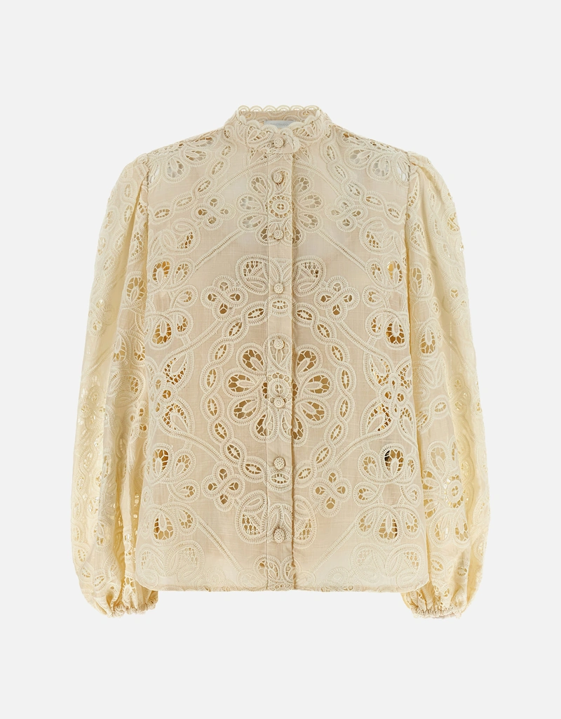 Zimmermann Rhiannon 刺繍コットンブラウス (トップス,ボタン