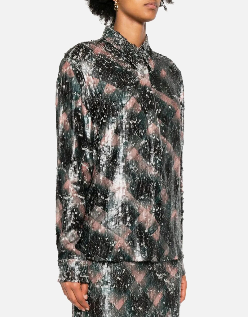 Dries Van Noten シルク刺繍シャツ (トップス,ボタンダウンシャツ