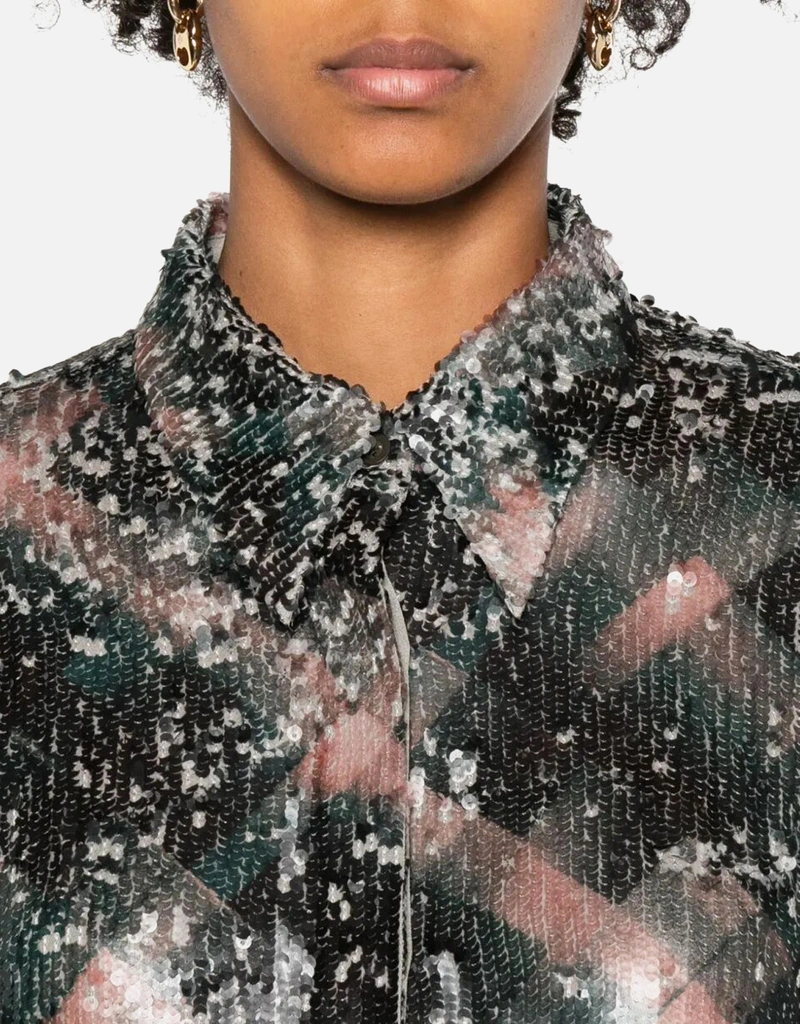 Dries Van Noten シルク刺繍シャツ (トップス,ボタンダウンシャツ