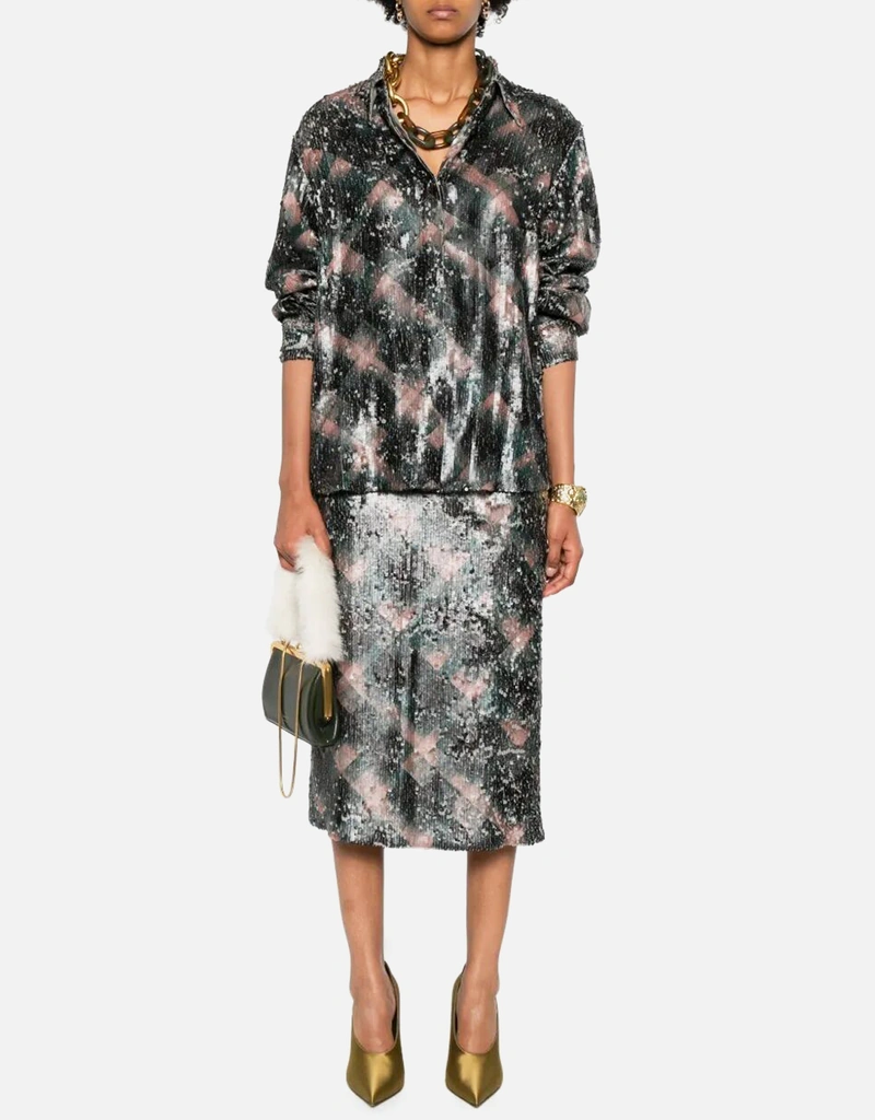 Dries Van Noten シルク刺繍シャツ (トップス,ボタンダウンシャツ