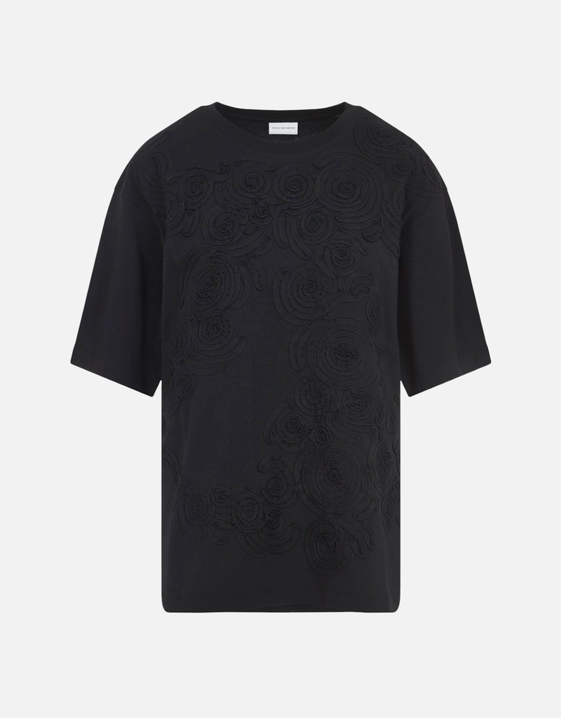DRIES VAN NOTEN 穴あきTシャツ Dries Van Noten 刺繍入りコットンTシャツ (トップス,Tシャツ) IFCHIC.COM
