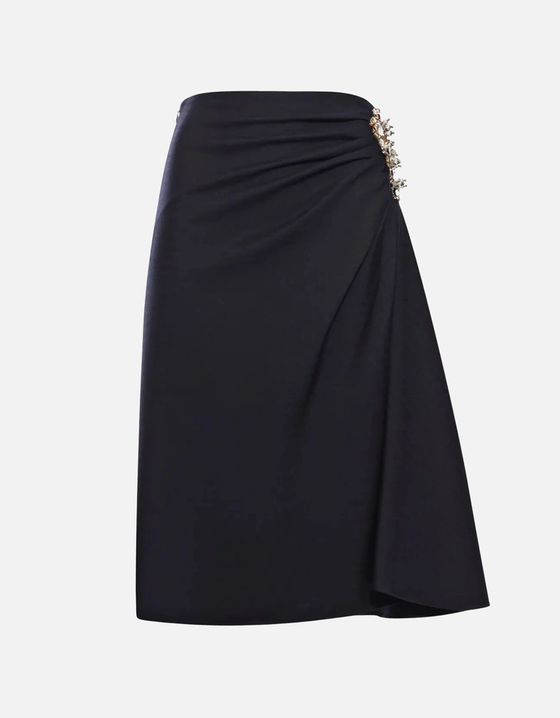 Dries Van Noten ウール刺繍ミディスカート (ドレス) IFCHIC.COM