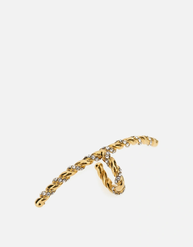 Valentino Garavani ツイステッドメタルラインストーンリップピアス