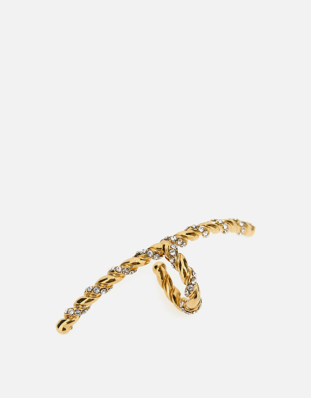 Valentino Garavani ツイステッドメタルラインストーンリップピアス
