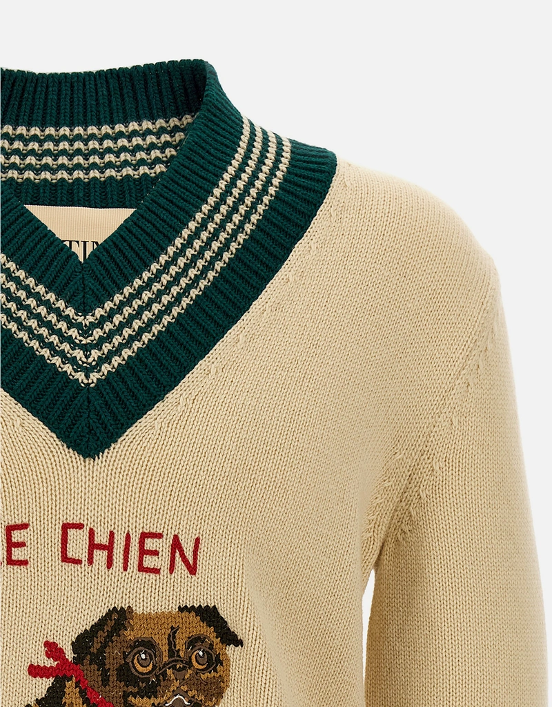 Valentino Garavani メンズLe Chien De La Maison初剪ウールセーター