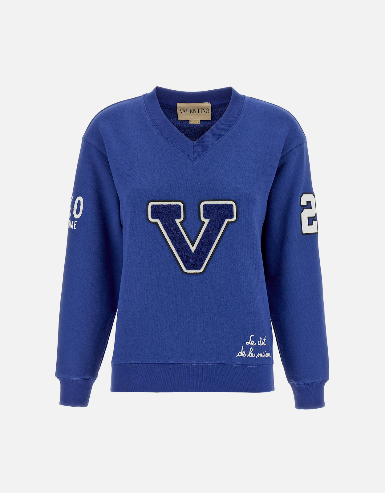 Valentino Garavani コラージュパターンブラッシュドコットンVネック