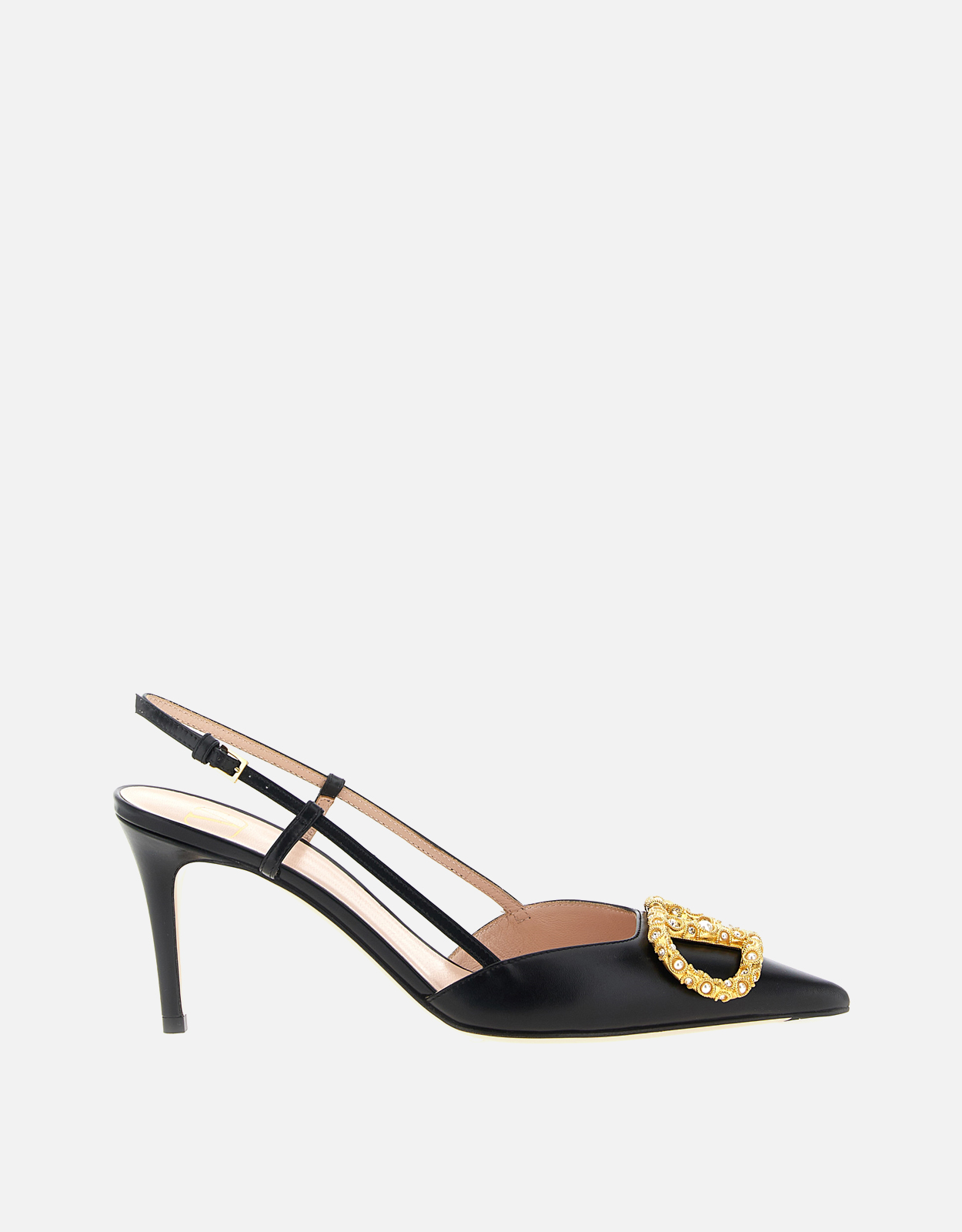 Valentino Garavani レザーVLogoシグネチャーヒールスリングバック