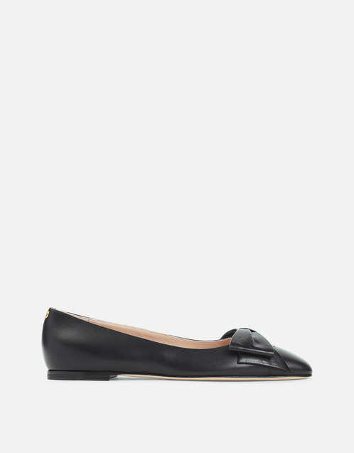 Valentino Garavani レザー ボウ バレエフラット (すべての新品