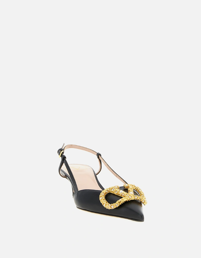 Valentino Garavani カーフレザー スリングバック VLogo シグネチャー