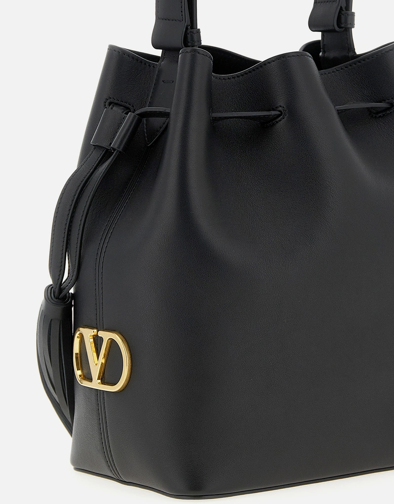 Valentino Garavani カーフレザーVLogoシグネチャーショルダーバッグ