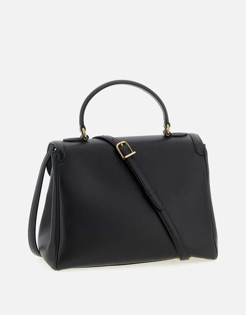 ✨美品✨VALENTINO GARAVANI ハンドバッグ レザー ブラック Valentino Garavani Alltime レザーハンドバッグ S | ブラック