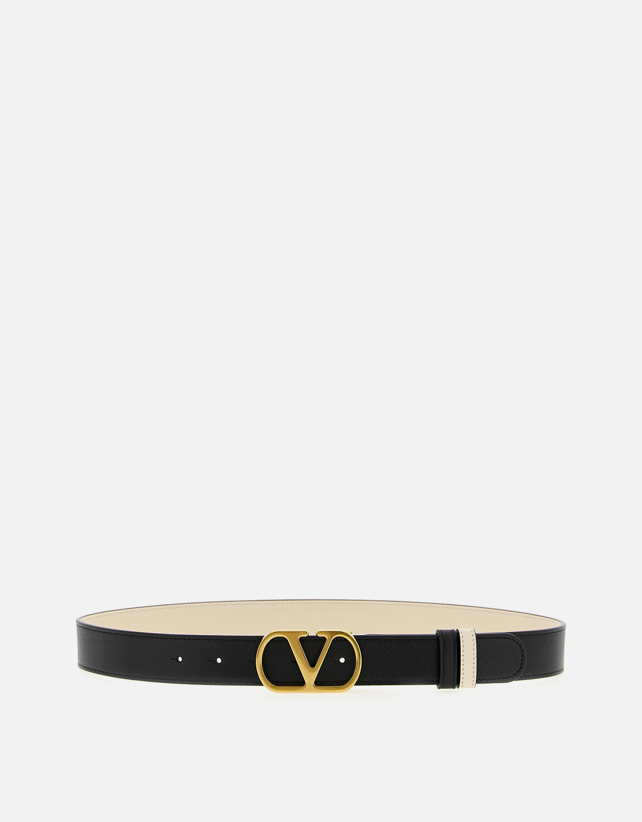Valentino Garavani カーフスキンレザーVLogoリバーシブルベルト
