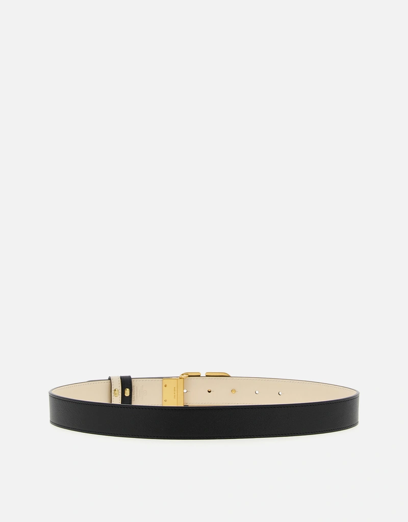Valentino Garavani カーフスキンレザーVLogoリバーシブルベルト