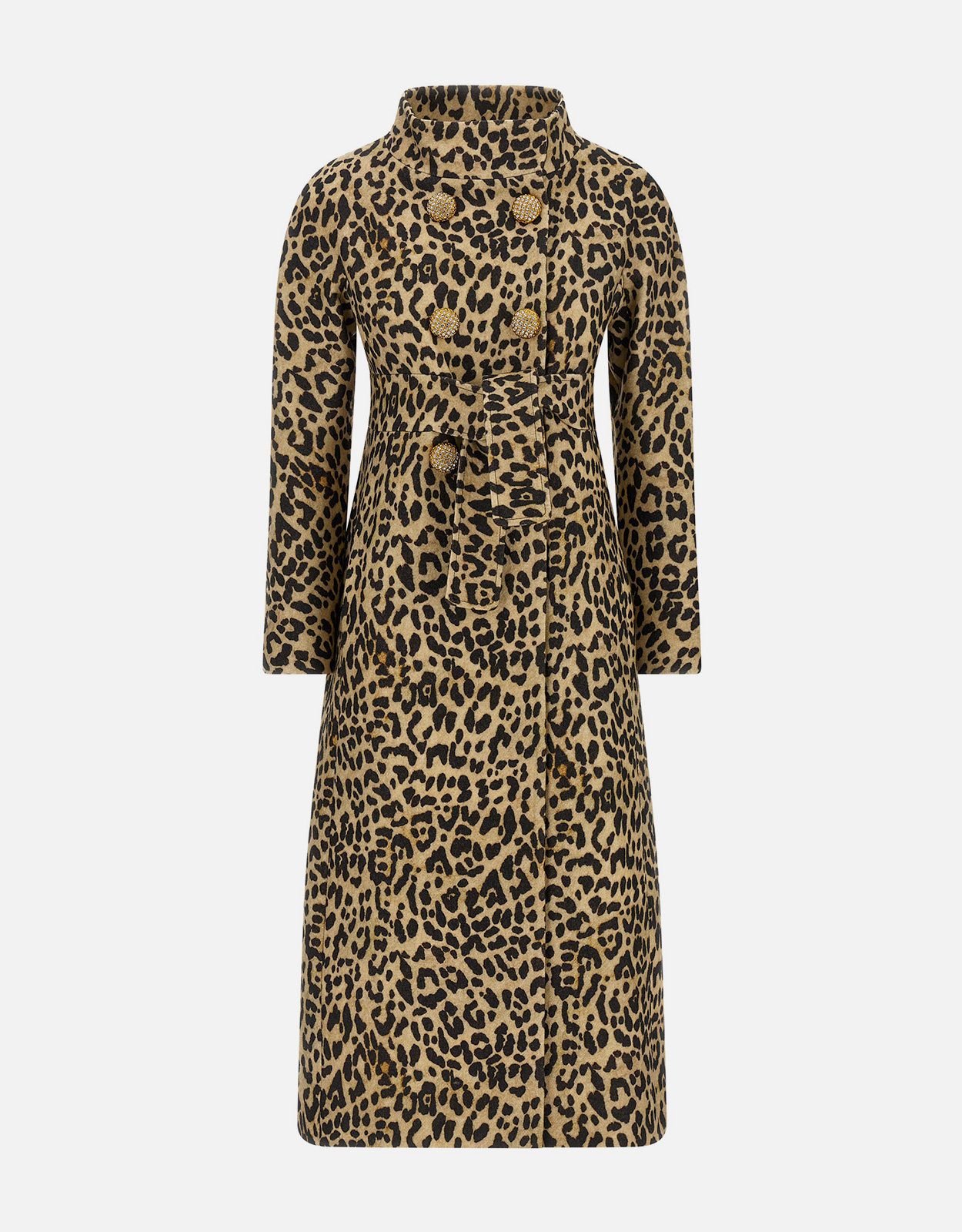 Valentino Garavani アニマルプリントウールダブルブレストコート