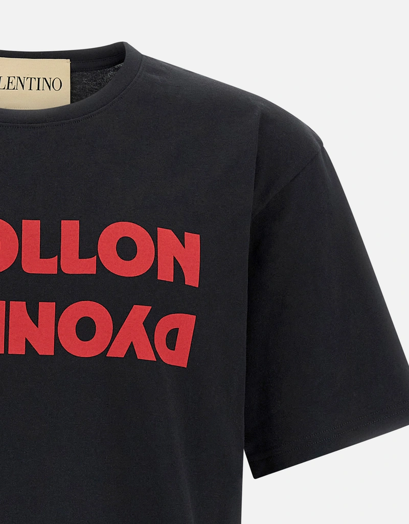 Valentino Garavani メンズコットンプリントクルーネックTシャツ
