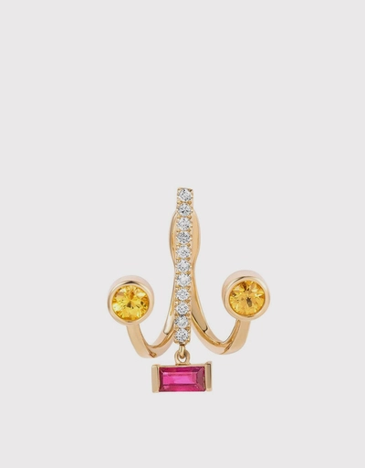 Premiere Carina 18ct 黃金扇形耳環