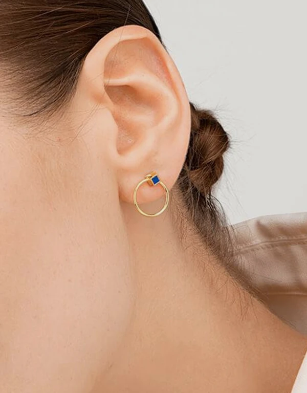 Ruifier Jewelry  Orbit Infinity Cube Earrings 