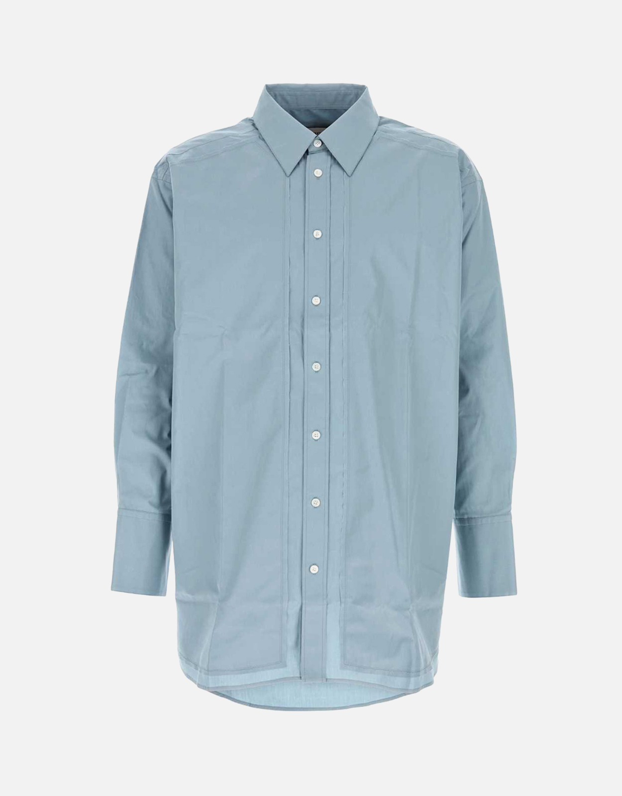 AMI Paris Men's Light Blue Cotton Poplin Loose Fit Shirt - XS　AMI Paris メンズ ライトブルー コットン ポプリン ルーズフィット シャツ - XS AMI