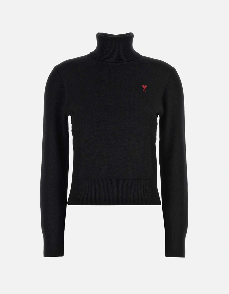 AMI PARISメリノウール ニット　ブラック AMI Paris ブラックメリノウールセーター (ニットウェア) IFCHIC.COM