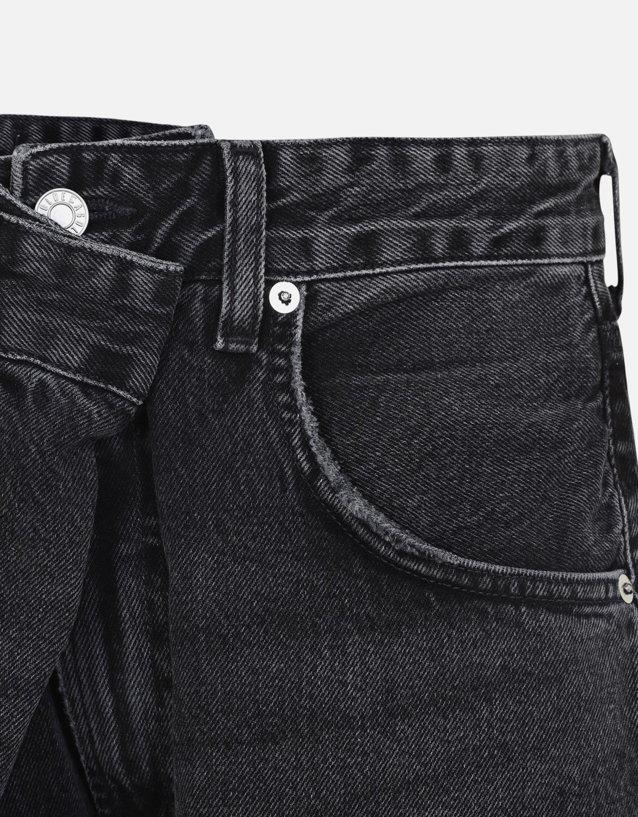 Agolde Vana Denim High-Rise Fold Wide-Leg Jeans (Denim,Jeans