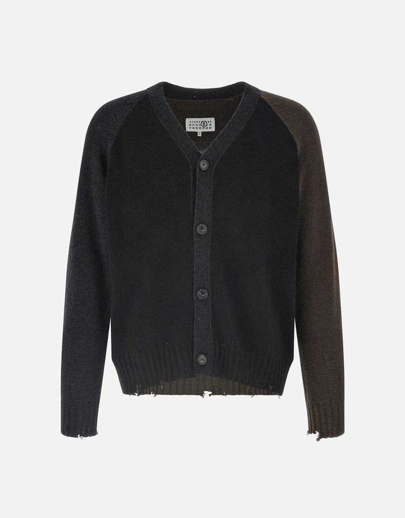 MM6 Maison Margiela メンズ ウール ツートーン ダメージ コンフォート