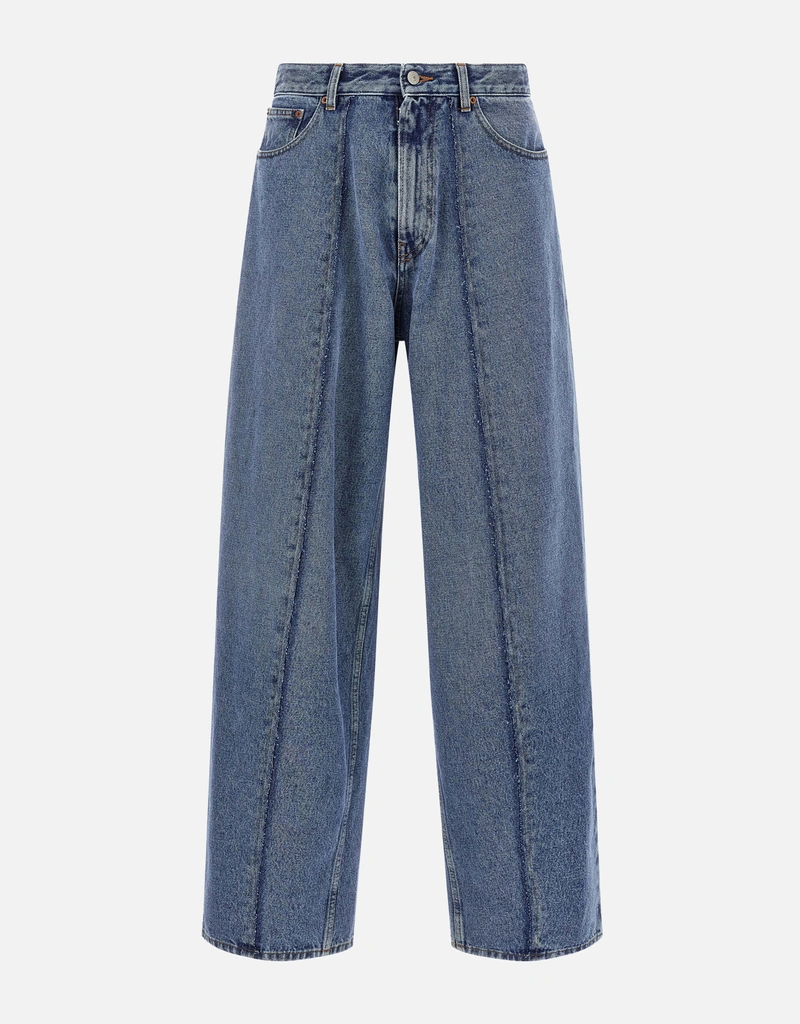 MM6 Maison Margiela Men's Wide-leg Cotton Jeans (Clothing,Denim