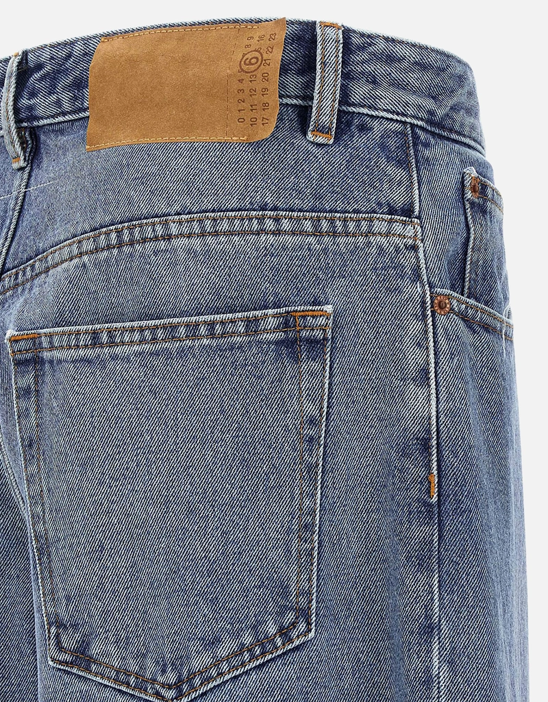 MM6 Maison Margiela メンズワイドレッグコットンジーンズ (デニム