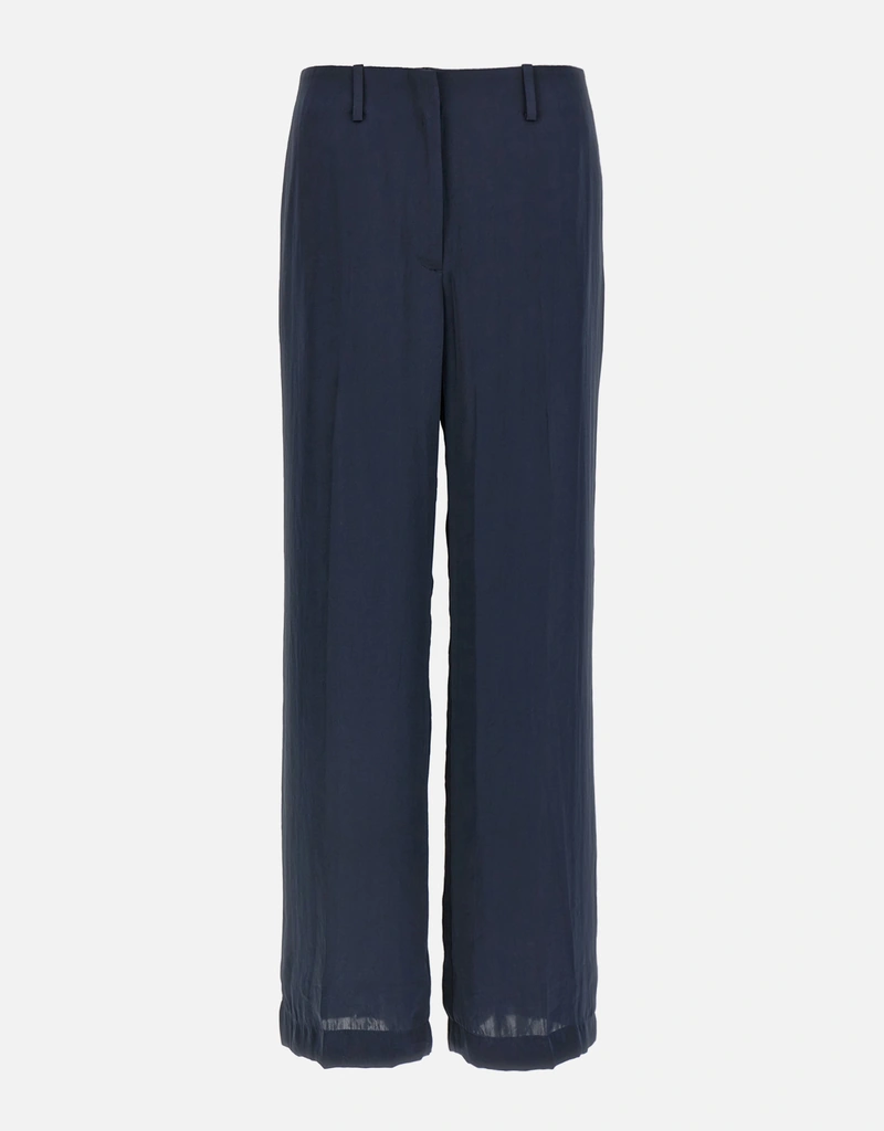 セオリー  シルクパンツ Theory シルク風しわ加工ワイドストレートレッグパンツ (パンツ
