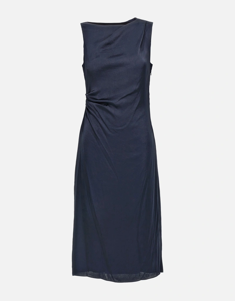 Theory Silk Effect Crinkled Midi Dress (Dresses,Midi Dresses) IFCHIC.COM