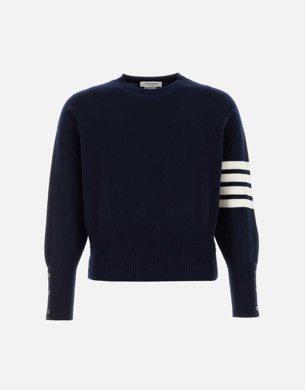 Thom Browne Men's Navy Blue Cashmere Sweater - 1　Thom Browne メンズ ネイビー ブルー カシミア セーター - 1 Thom