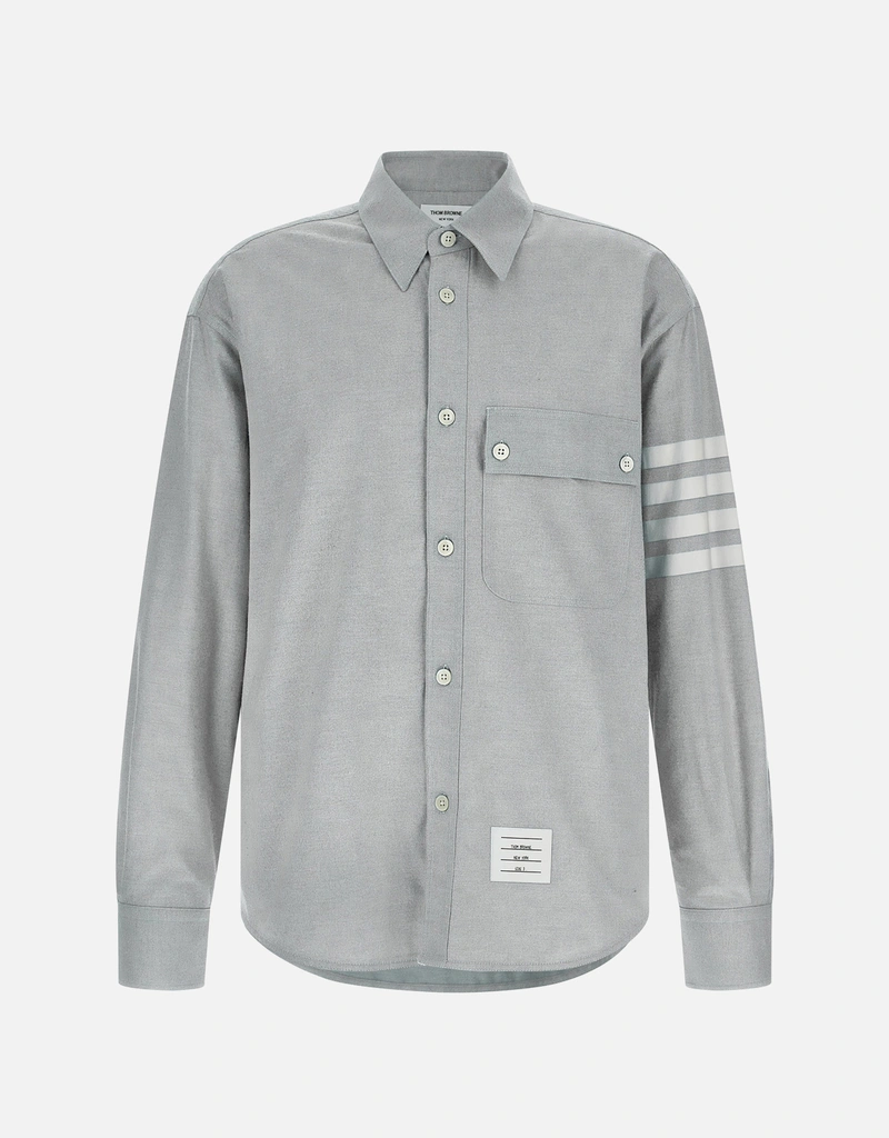 Thom Browne メンズ4BARコットンフランネルオーバーサイズシャツ