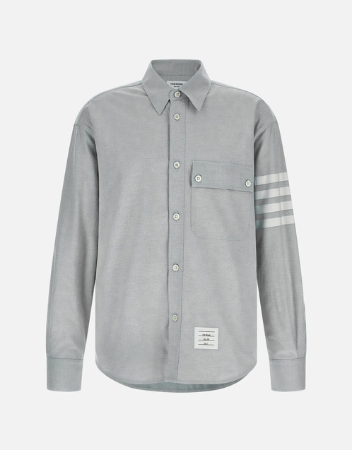 Thom Browne メンズ4BARコットンフランネルオーバーサイズシャツ