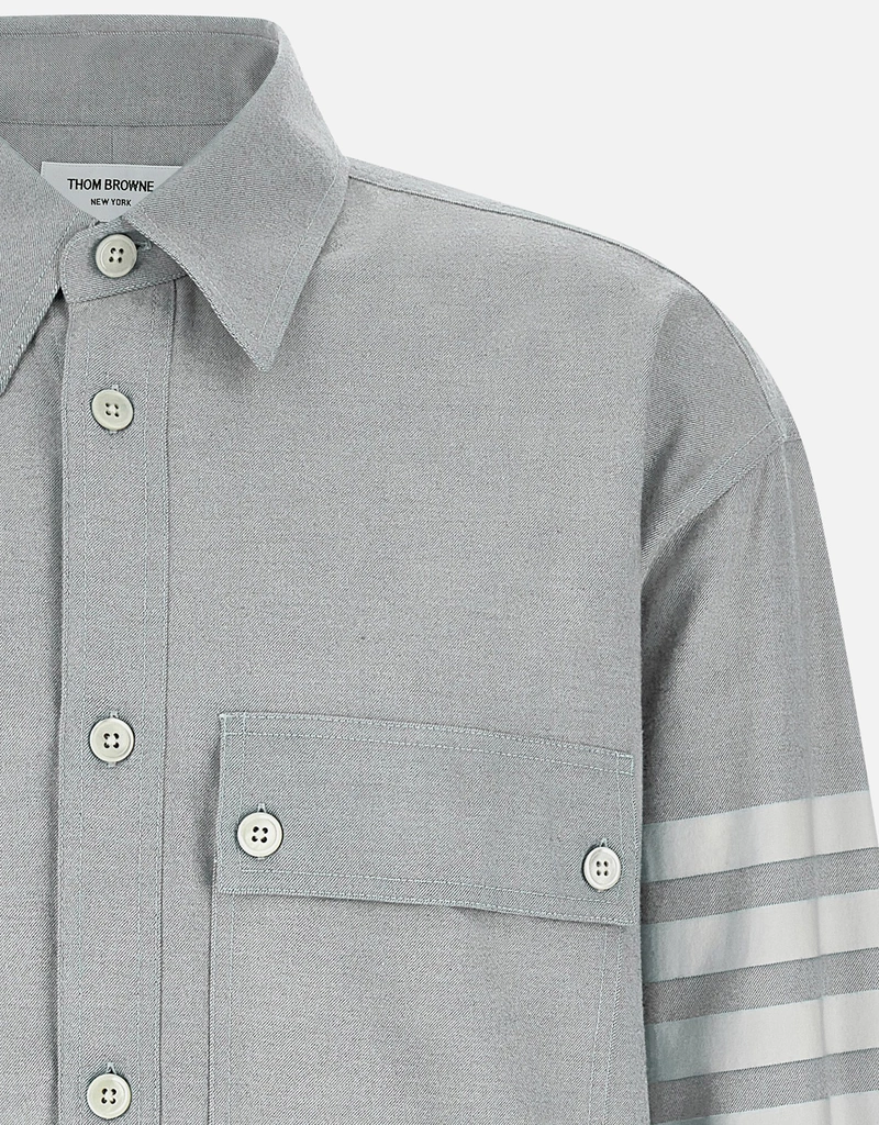 Thom Browne メンズ4BARコットンフランネルオーバーサイズシャツ