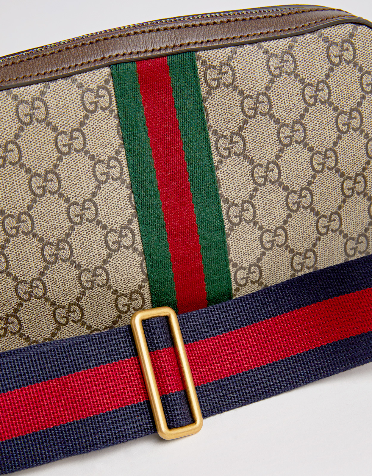 Gucci メンズオフィディアスモールGGキャンバスクロスボディバッグ