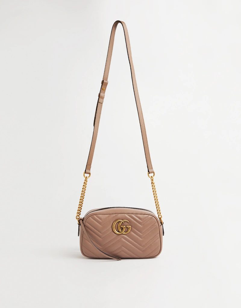 Gucci GGマーモント小型マトラッセレザーショルダーバッグ () IFCHIC.COM