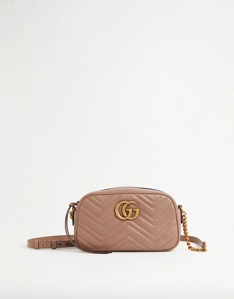 Gucci GGマーモント小型マトラッセレザーショルダーバッグ () IFCHIC.COM