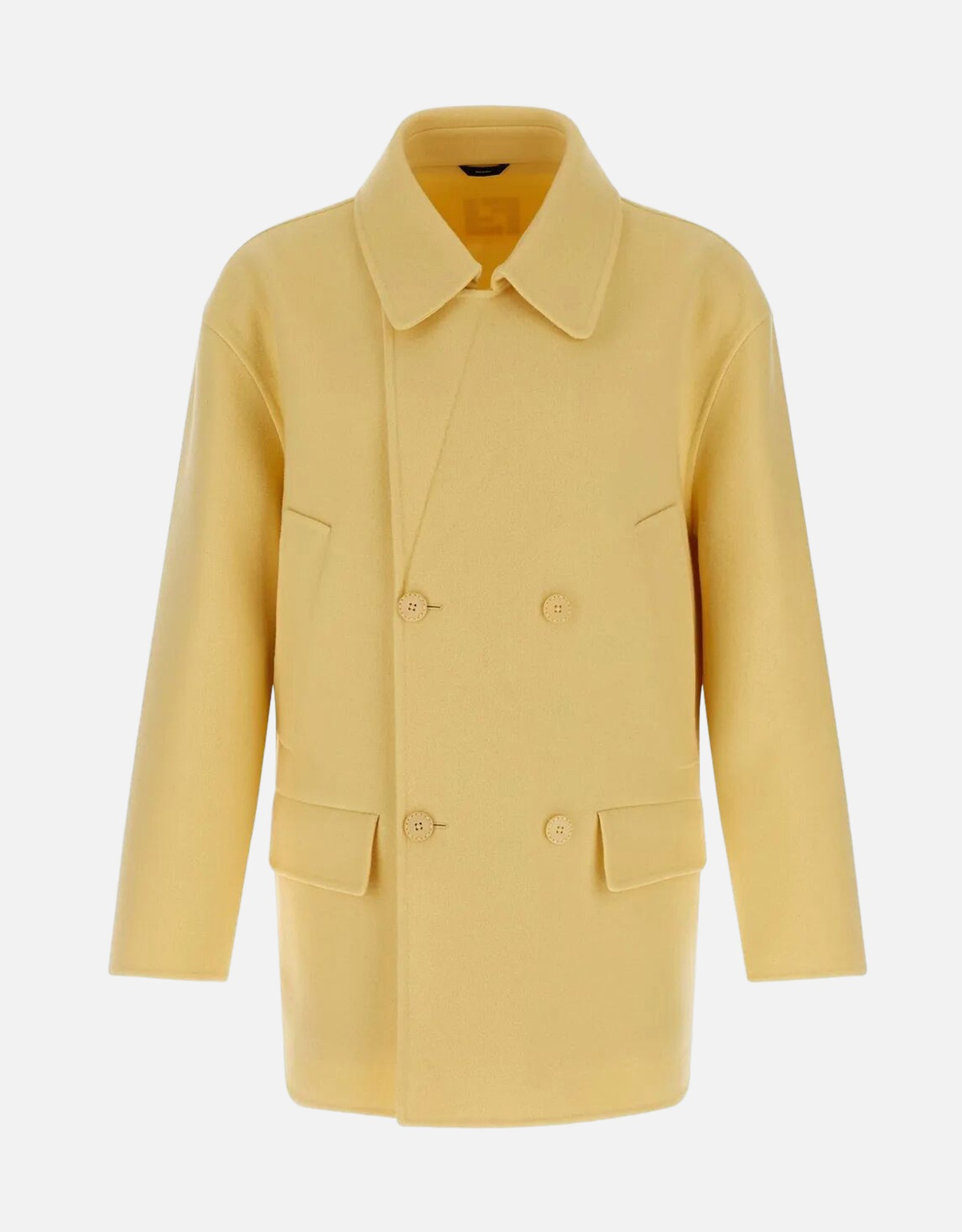 FENDI Fendi Men's Wool Double-Breasted Dropped Shoulder Pea Coat - S　Fendi メンズ ウール ダブルブレスト ドロップショルダー ピーコート - S
