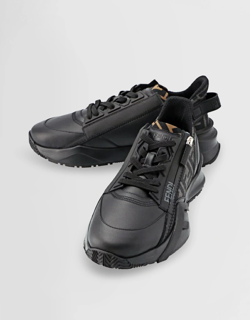 Fendi Men's Flow Leather Side Zip Sneakers () IFCHIC.COM Fendi Men's Flow Leather Side Zip Sneakers () IFCHIC.COM