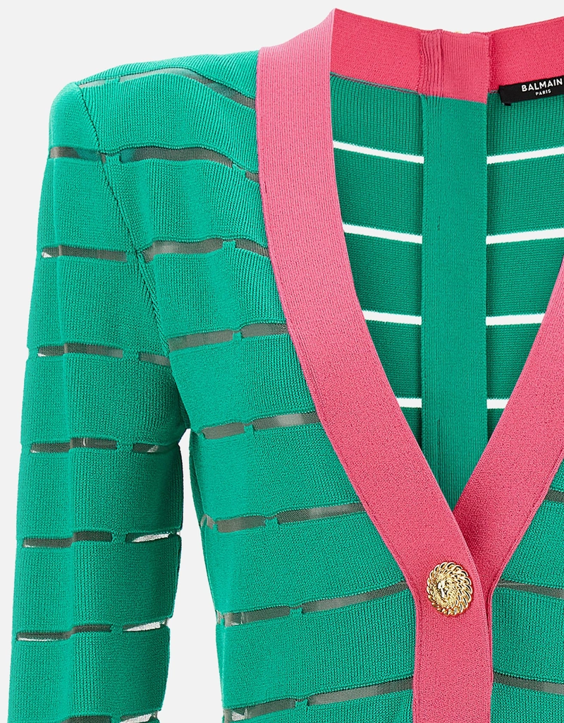 Balmain ツートーンニットドレス ボタン付き () IFCHIC.COM