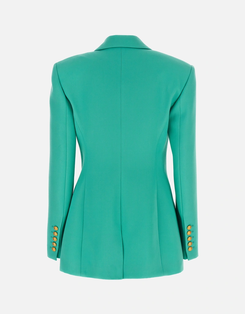 balmain sleeveless blazer dress turquoise gold buttons Rose Gold A Line Spaghetti Straps Prom Gown Backless Sequins Chiffon Bridesmaid  Dress – trendtydresses main image 1