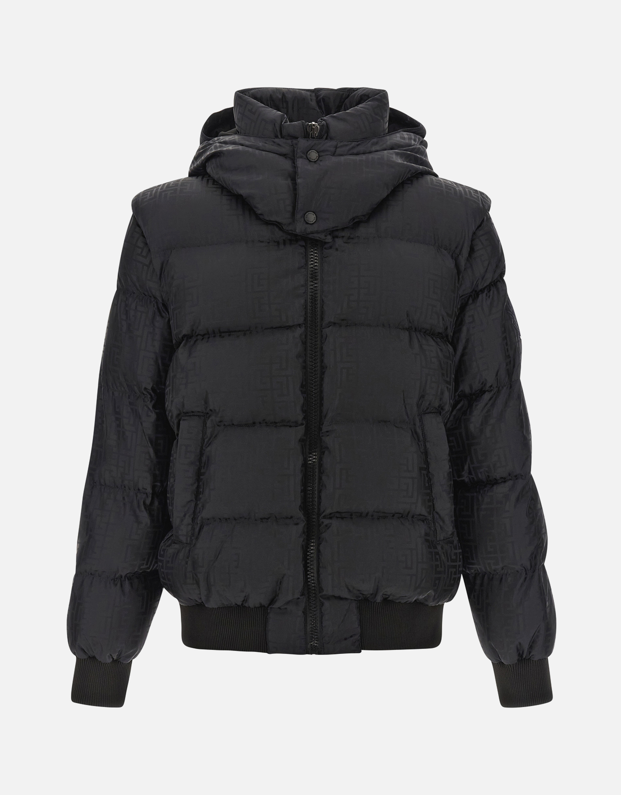 Balmain Men’s Monogram PB Labirinto Polyamide Cropped Padded Jacket – IT 52 Balmain Men’s Monogram PB Labirinto Polyamide Cropped Padded Jacket – IT 52