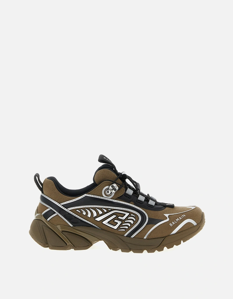 Balmain Men's Cosmic Dust Suede Leather Technical Material Mix