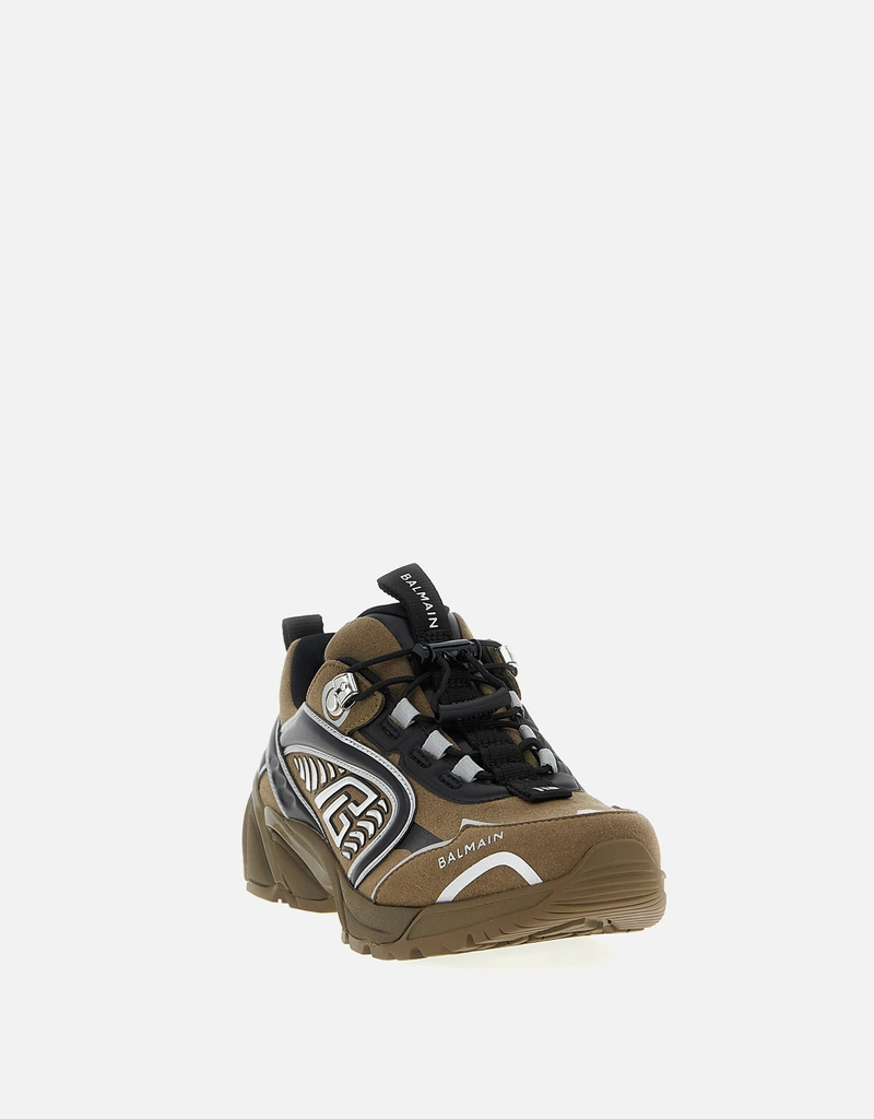 Balmain メンズCosmic Dustスエードレザー技術素材ミックススニーカー Balmain メンズCosmic Dustスエードレザー技術素材ミックススニーカー