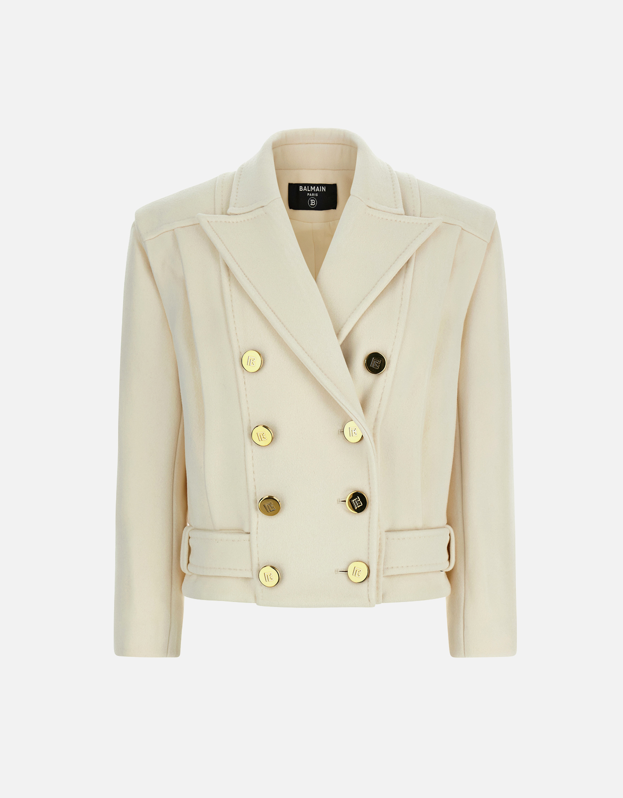 Balmain ウール&カシミヤ ダブルブレスト クロップドコート Balmain ウール&カシミヤ ダブルブレスト クロップドコート