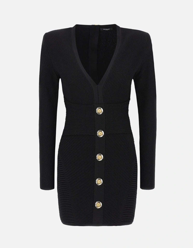 Balmain-Bodycon Dress Dresses Black-Dresses