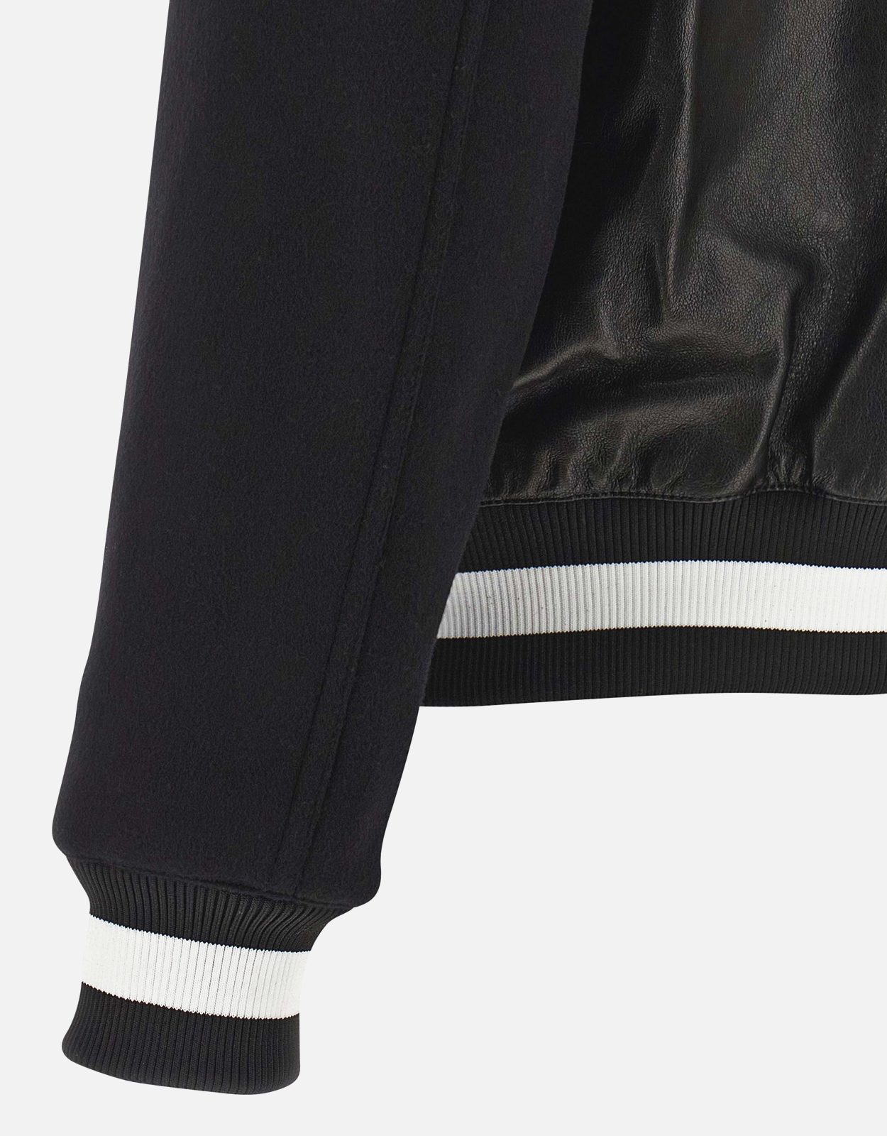 Balmain メンズVarsityラムレザーボンバージャケット (ジャケット